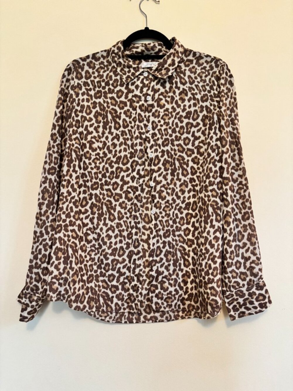 J.CREW LEOPARD PERFECT SHIRT, WOMENS SIZE 12 EXCELLENT CONDITION